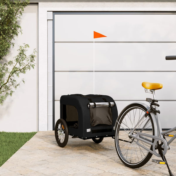 Dog Bike Trailer Black Oxford Fabric And Iron Trailers