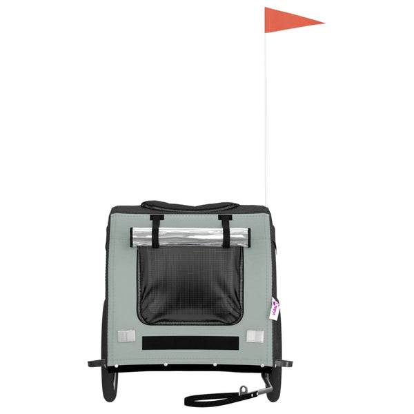 Trailers Dog Bike Trailer Grey And Black Oxford Fabric Iron