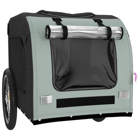 Trailers Dog Bike Trailer Grey And Black Oxford Fabric Iron