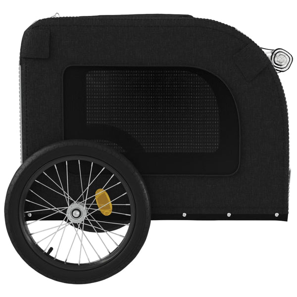 Trailers Dog Bike Trailer Grey And Black Oxford Fabric Iron