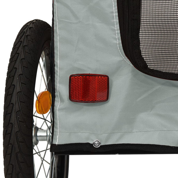 Trailers Dog Bike Trailer Grey And Black Oxford Fabric Iron
