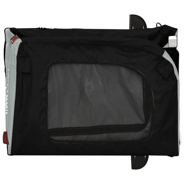 Trailers Dog Bike Trailer Grey And Black Oxford Fabric Iron