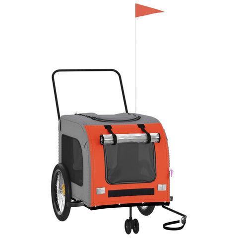 Pet Bike Trailer Orange And Grey Oxford Fabric Iron Trailers
