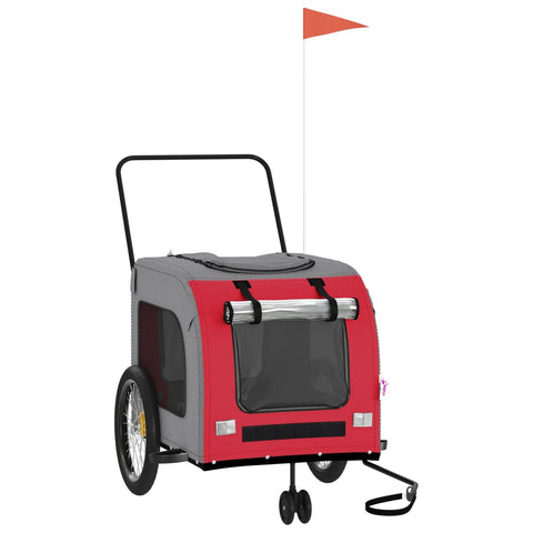 Pet Bike Trailer Red And Grey Oxford Fabric Iron Trailers