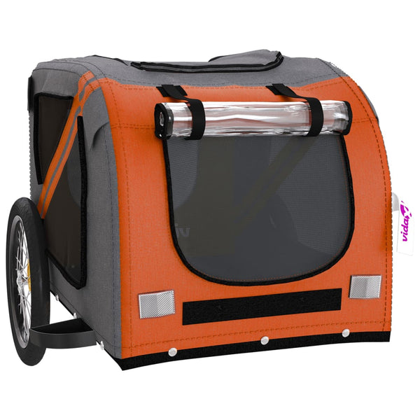 Trailers Dog Bike Trailer Orange And Black Oxford Fabric Iron