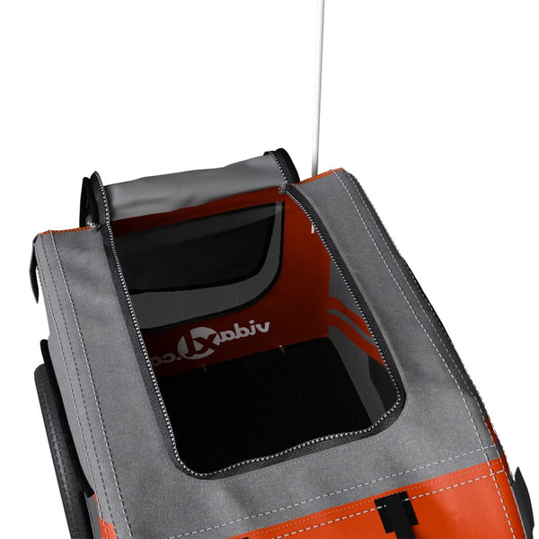 Trailers Dog Bike Trailer Orange And Black Oxford Fabric Iron
