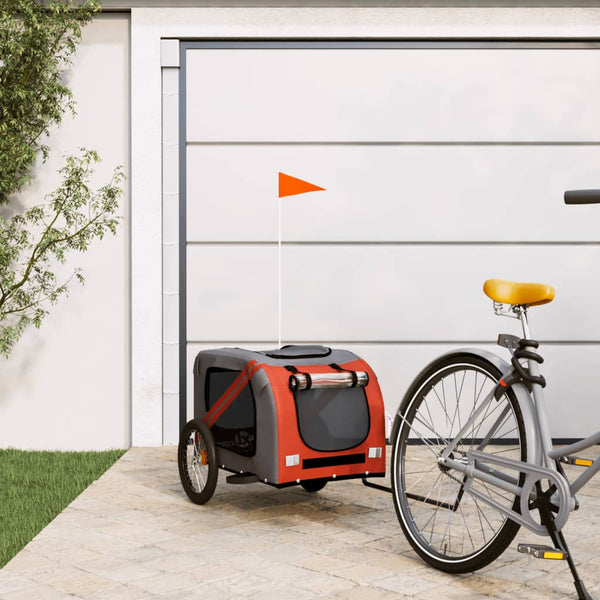 Trailers Dog Bike Trailer Orange And Black Oxford Fabric Iron