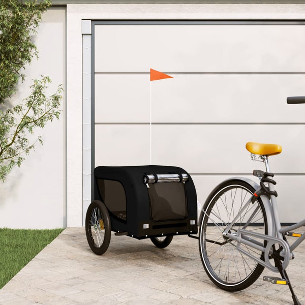 Pet Bike Trailer Black Oxford Fabric And Iron Trailers