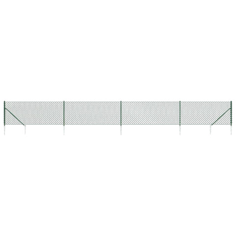 Chain Link Fence With Spike Anchors Green 1X10 M Fence Panels