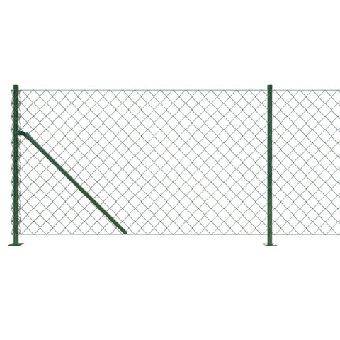 Chain Link Fence With Flange Green 1X25 M
