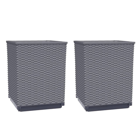 Planters 2 Pcs Dark Grey 30X30x37 Cm Polypropylene Planters & Vases