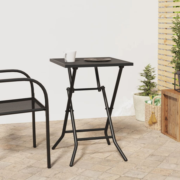 Folding Garden Table Anthracite 50X50x72 Cm Steel Mesh Patio & Garden Tables