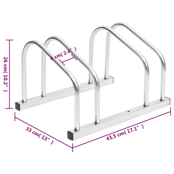 Vidaxl Bike Rack For 2 Bikes Galvanised Steel Bicycle Stands & Storage