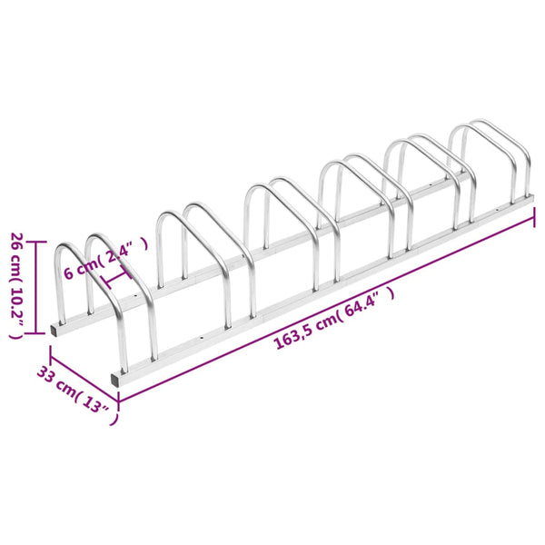 Bike Rack For 6 Bikes Galvanised Steel Bicycle Stands & Storage