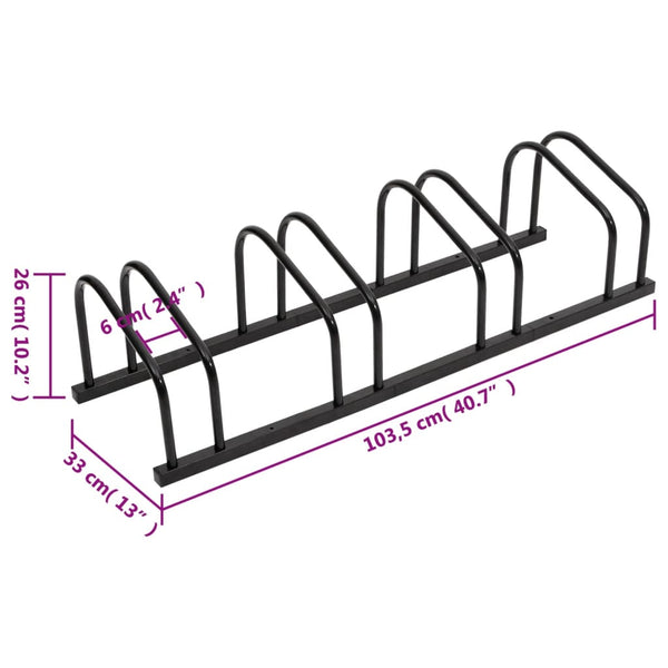 Bike Rack For 4 Bikes Black Steel Bicycle Stands & Storage