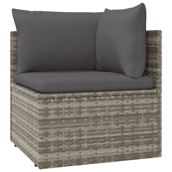 Vidaxl 5 Piece Garden Lounge Set With Cushions Grey Poly Rattan Loungers