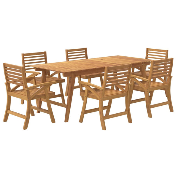 7 Piece Garden Dining Set Solid Wood Acacia Outdoor Dining Sets