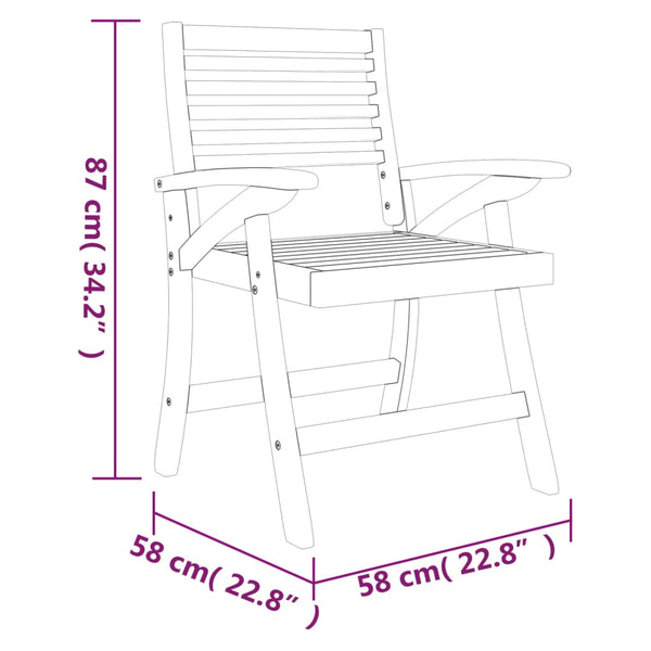 7 Piece Garden Dining Set Solid Wood Acacia Outdoor Dining Sets