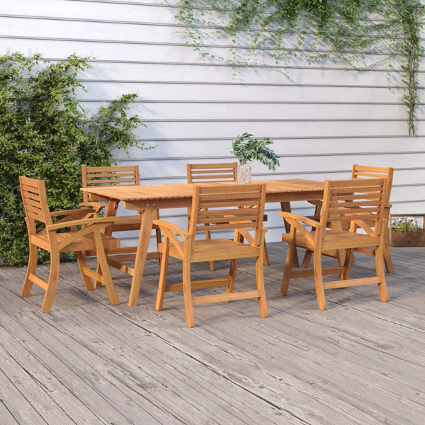 7 Piece Garden Dining Set Solid Wood Acacia Outdoor Dining Sets