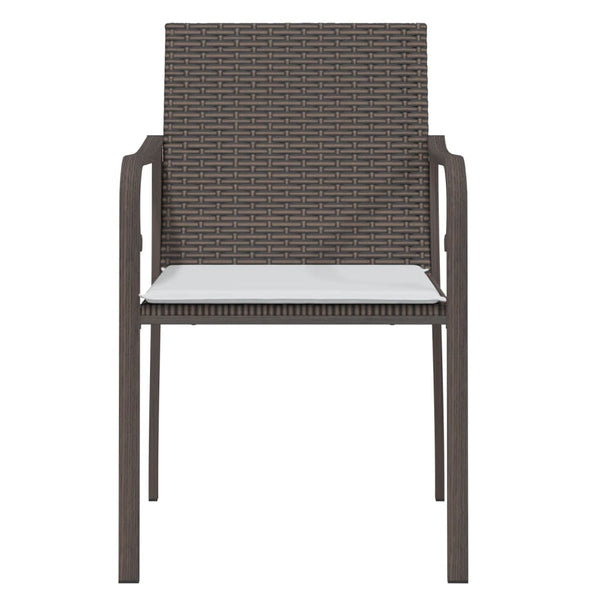 Garden Chairs With Cushions 2 Pcs Brown 56X59x84 Cm Poly Rattan Patio Chairs