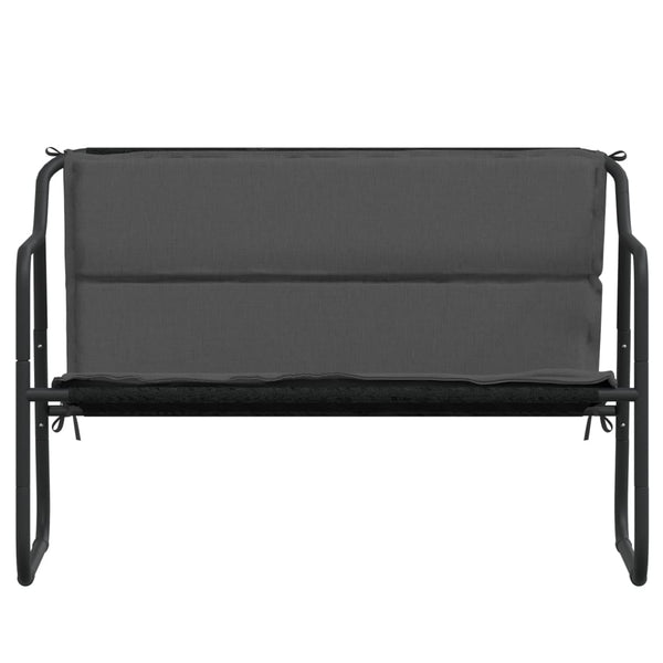 2 Seater Garden Bench With Cushion Anthracite Steel Patio Benches