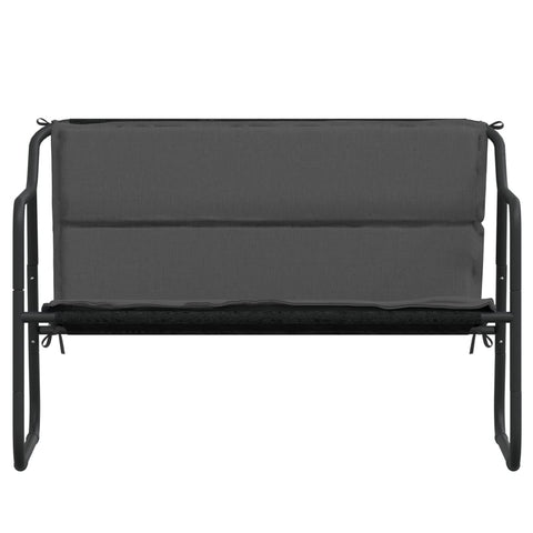 2 Seater Garden Bench With Cushion Anthracite Steel Patio Benches