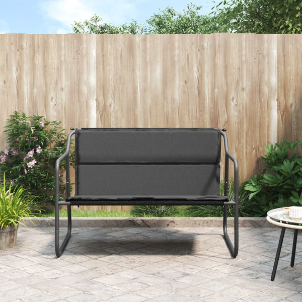 2 Seater Garden Bench With Cushion Anthracite Steel Patio Benches