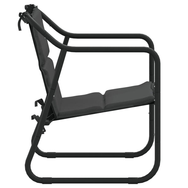 3 Piece Garden Lounge Set With Cushions Anthracite Steel Loungers