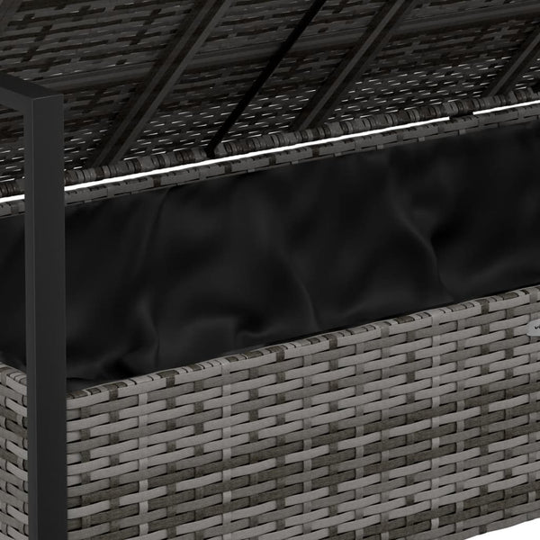 2 Seater Garden Bench With Cushions Grey Poly Rattan Patio Benches