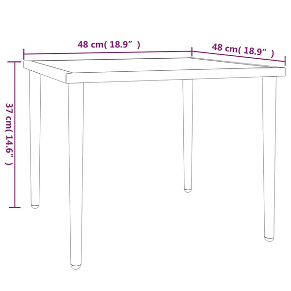 Vidaxl Garden Table Grey 48X48x37 Cm Steel Patio & Garden Tables