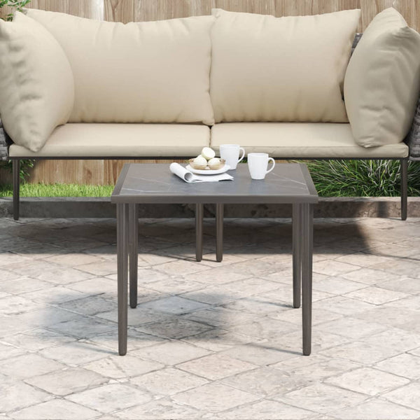 Vidaxl Garden Table Grey 48X48x37 Cm Steel Patio & Garden Tables