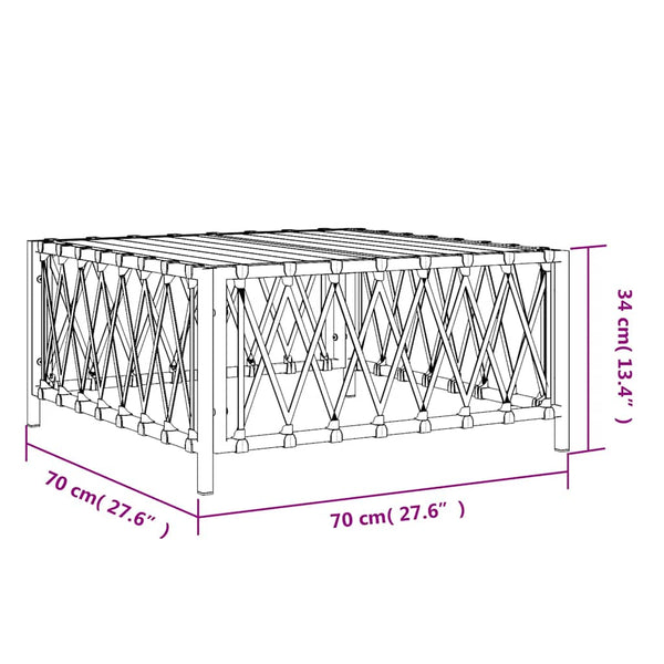 Vidaxl Garden Table Anthracite 70X70x34 Cm Woven Fabric Patio & Garden Tables