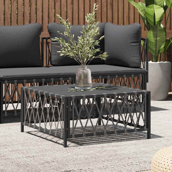 Vidaxl Garden Table Anthracite 70X70x34 Cm Woven Fabric Patio & Garden Tables