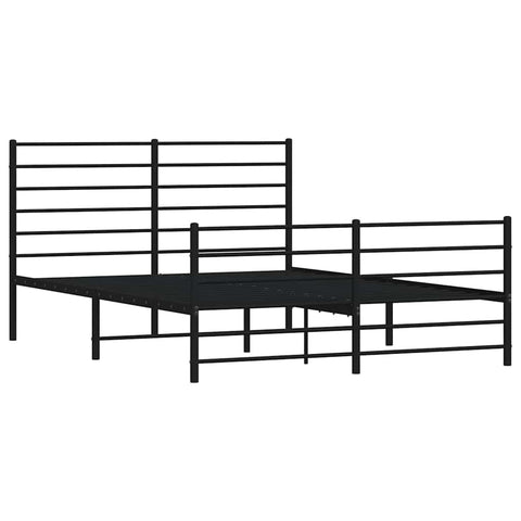 Metal Bed Frame With Headboard And Footboard Black 153X203 Cm Queen Queen Bed Frames