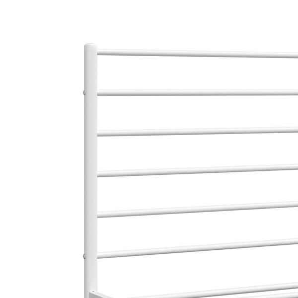 Metal Bed Frame With Headboard White 183X203 Cm King King Bed Frames