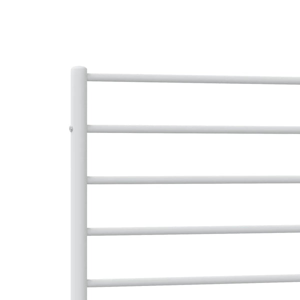 Vidaxl Metal Bed Frame Without Mattress Footboard White 107X203 Cm King Single King Single Bed Frames