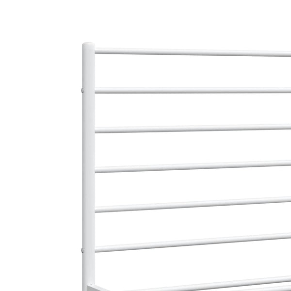 Metal Bed Frame With Headboard And Footboard White 153X203 Cm Queen Queen Bed Frames