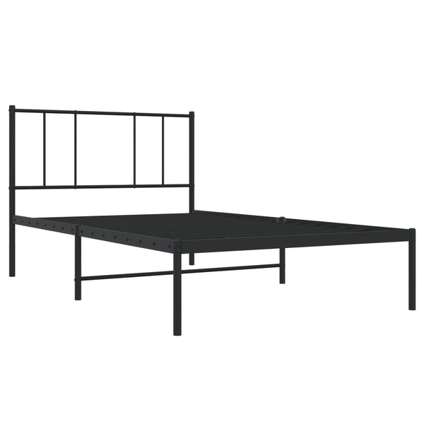 Metal Bed Frame With Headboard Black 107X203 Cm King Single Size King Single Bed Frames
