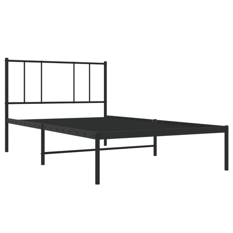 Metal Bed Frame With Headboard Black 107X203 Cm King Single Size King Single Bed Frames