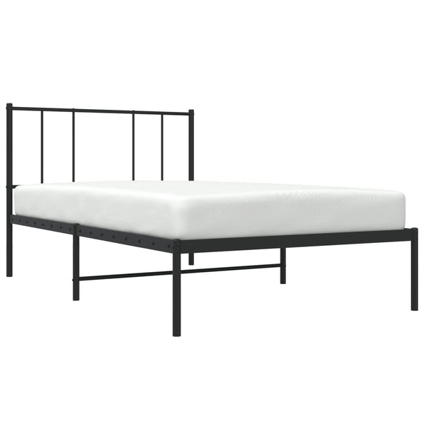 Metal Bed Frame With Headboard Black 107X203 Cm King Single Size King Single Bed Frames