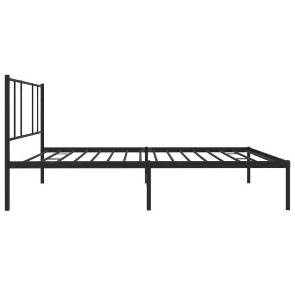 Metal Bed Frame With Headboard Black 107X203 Cm King Single Size King Single Bed Frames