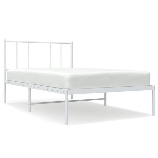 Metal Bed Frame With Headboard White 107X203 Cm King Single Size King Single Bed Frames