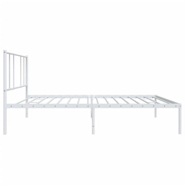 Metal Bed Frame With Headboard White 107X203 Cm King Single Size King Single Bed Frames