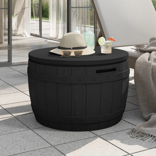 3 In 1 Garden Storage Box Black Polypropylene Storage Boxes