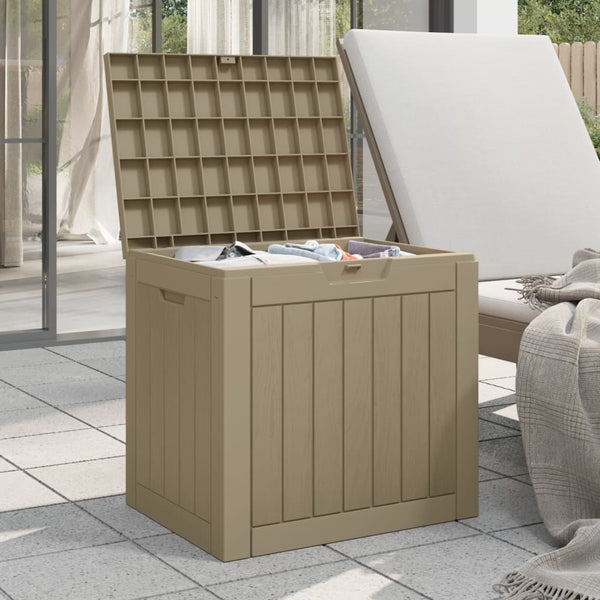 Garden Storage Box Light Brown 55.5X43x53 Cm Polypropylene Storage Boxes