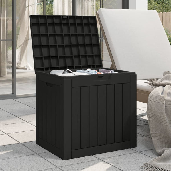 Garden Storage Box Black 55.5X43x53 Cm Polypropylene Storage Boxes