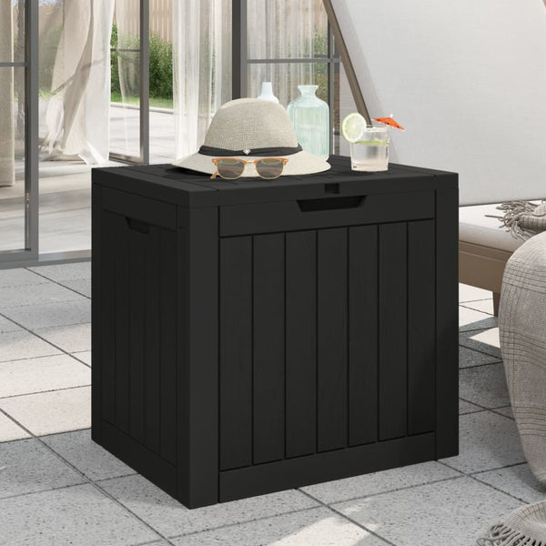Garden Storage Box Black 55.5X43x53 Cm Polypropylene Storage Boxes