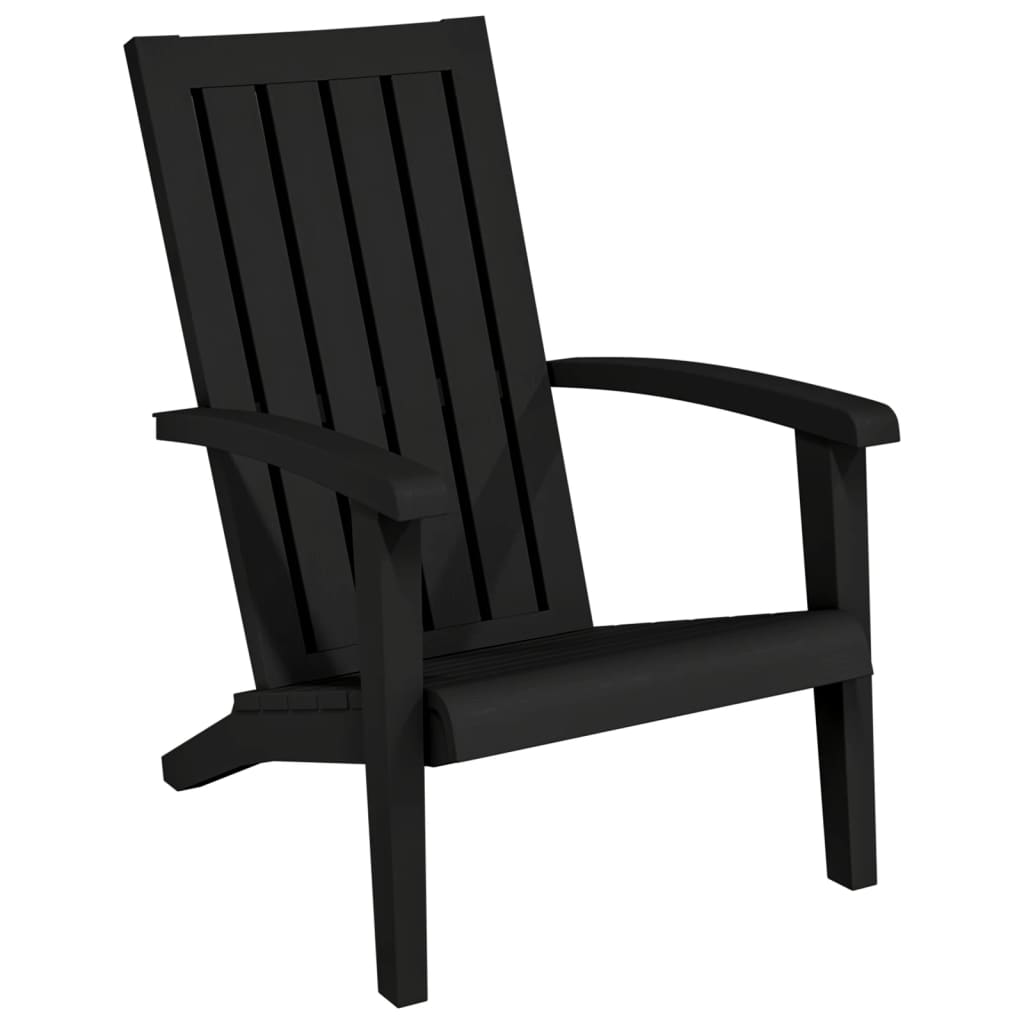 Garden Adirondack Chair Black Polypropylene Patio Chairs