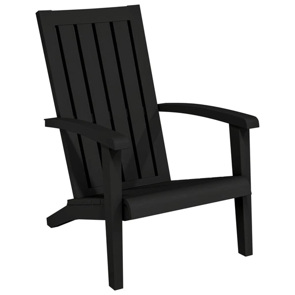 Garden Adirondack Chair Black Polypropylene Patio Chairs
