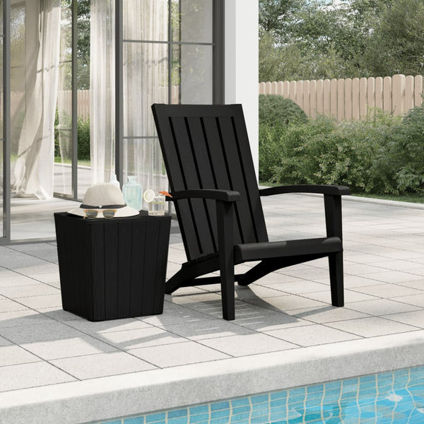 Garden Adirondack Chair Black Polypropylene Patio Chairs